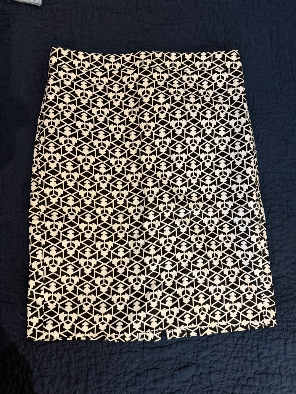 J. Crew Black and White Geometric Pencil Skirt